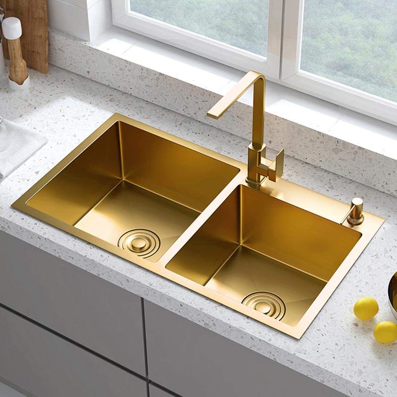 Golden double sink